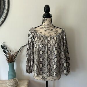 Fate Fully Sequined Snake Print Blouse Women's size L